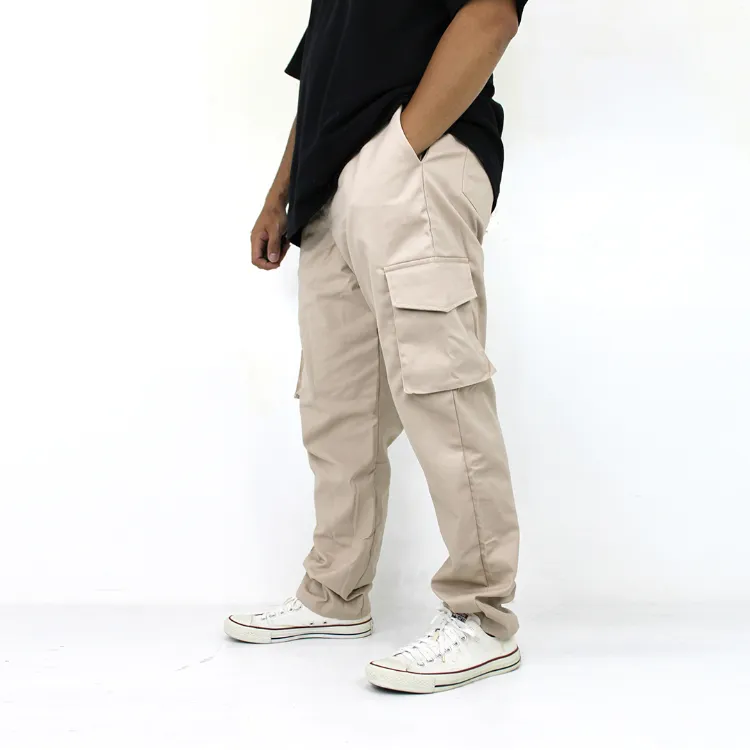 Plain 6 Pocket Unisex Cargo Pants Loose fit KHAKI Quality Materials 30 36 waistline Lazada PH