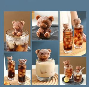 TS Little Bear Ice Cube Mould Cute Silicone Bear Frozen Milk Tea Coffee Ice Ball Mould-ASIANMART
