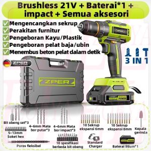 New!! Mesin Bor Cordless Motor Tanpa Arang Bor Cordless Multifungsi Brushless - BAYAR DITEMPAT ZPER