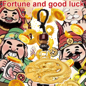 Gold Dragon Pendant Necklace Wealth Lucky Abundance Pendant Zodiac Sign Amulet Sweater Chain Jewellery Gift