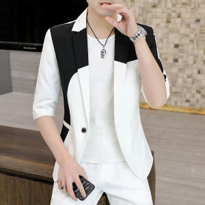 Áo vest nam tay lỡ phối 2 màu đen trắng cực chất phong cách Hàn Quốc N30