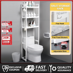 3-Tier Plastic Bathroom Organization Toilet Rack Bathroom Space Saver Rack Storage Shelf Organizer