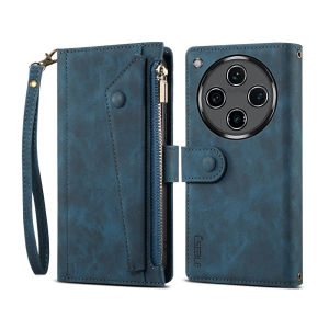 New 9 Cards Zipper Flip Leather Case For OPPO FIND X8 PRO / FINDX8 Wallet Book Mobile Phone Case With Free Rope for FINDX8 Casing
