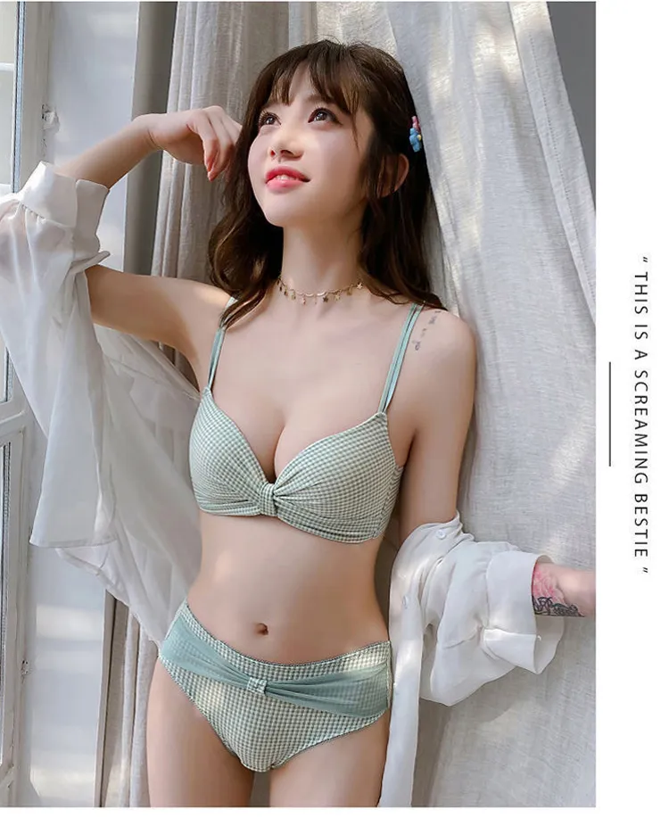 Japanese Women Sexy Push Up Bra Small Chest Thicken Gather Lingeries  Underwear