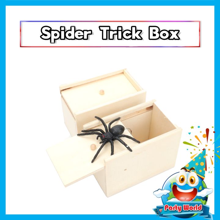 🎉 Fun Wooden Box Spider Prank Toy Creative Surprise Toy Mainan