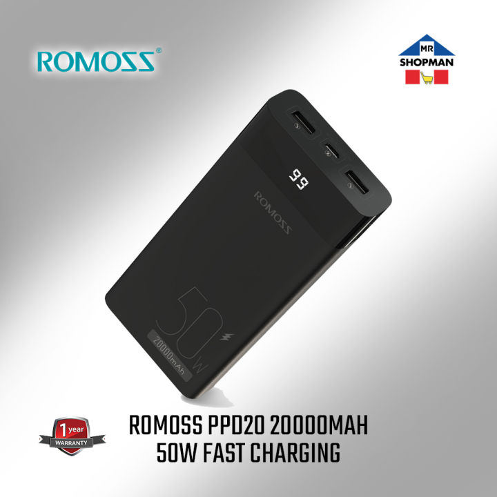 Romoss PPD20 Power Bank 20000mAh 50W Fast Charging Power Bank | Lazada PH
