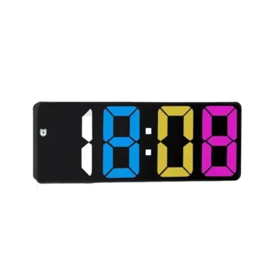 Temperature Display Smart Digital Alarm Clock 3 Brightness Adjustable Snooze Function Mirror Digital Alarm Clock Voice Control 12/24H Display LED Desk Clock Bedside