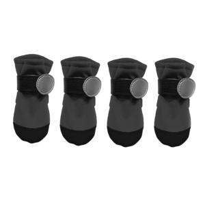 4Pieces Waterproof Dog Bootie Reflective Safety Designs AntiSlip Soles Soft Paw Protectors Dog Shoes for Small Breeds