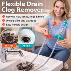 Unclogger Simple and Practical Spiral Brush Garbage Clip Rubberized Outer Wrap Decontamination