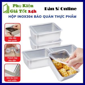Bộ 5 Thố INOX Đựng Thực Phẩm Nắp Đậy Kín Ngăn Mùi Chống Bụi Nhiều Kích Thước - Hộp Đựng Thực Phẩm Tủ Lạnh Đa Năng Chất Liệu Cao Cấp Bền Đẹp An Toàn Sử Dụng - Khay Inox Hộp Inox