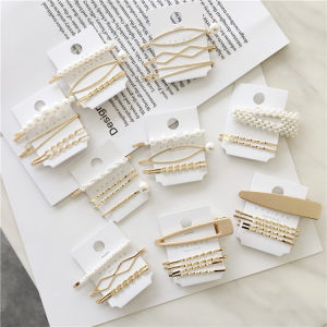 3pcs/Set Korea Fashion Headdress Pearl Hair Clip Snap Barrette Stick Hairpin for Girls Woman Hair Accessories
