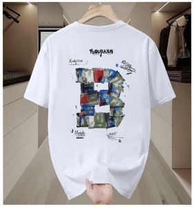 【4XL-11XL】180KG Can Wear Large Big Plus Size Oversize 70%Cotton Mercerized Cotton Mens Print Short Sleeve T-Shirt High Quality Elasticity Soft Comfortable Fashion Loose Casual Cool Summer