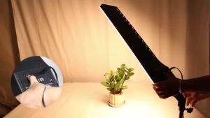 LED Rectangular Video Light Dimmable Continuous Photography Lighting Kit with Foldable Tripod Stand Adjustable Brightness and Color Temperature Light Professional Studio Lighting for Live Streaming Makeup Portrait Product Shooting and Vlog Recording