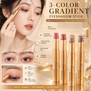 Three Color Eyeshadow Stick Matte Fine Shimmer Gradient Cream Eyeshadow JMY Eye Makeup Blendable Smooth Application