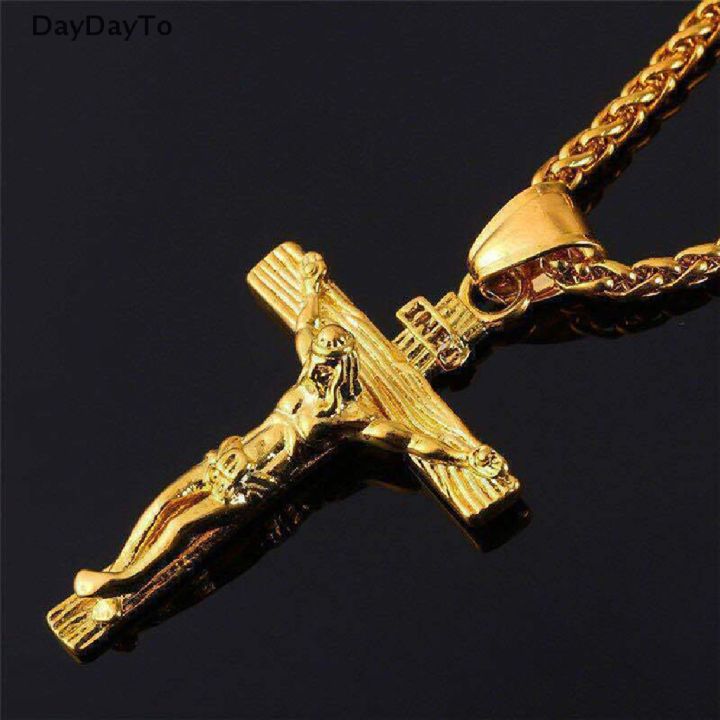 Mens%20Silver%20Stainless%20Steel%20Jesus%20Christ%20Crucifix%20Cross%20Pendant%20Necklace%20Chain%20necklace%20for%20men%20-%20Image%204