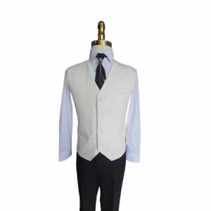 Áo ghile nam 6 nút TRAZ Áo gile nam trắng có cổ tuxedo hai hàng nút form ôm cao cấp lịch lãm