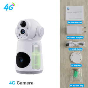 8MP HD 4G SIM CCTV Camera Home Wireless Dual Lens Cam Infrared Night Vision Mobile Tracking Security Camera