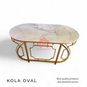 LIYYA Meja Ruang Tamu Minimalist Modern Aestethic Golden White Marble - KOLA