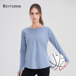 Reytorrm Baju Olahraga Wanita Lengan Panjang Kaos Gym Yoga(CX004)