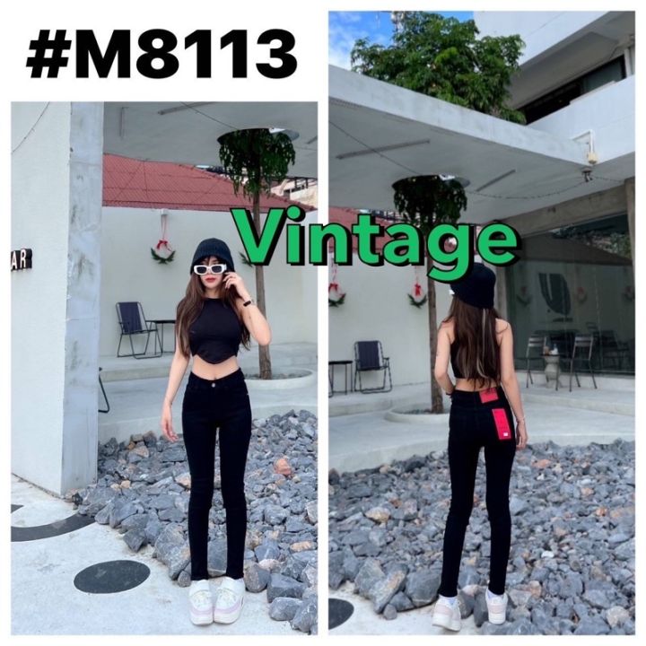 🌷𝑵𝒆𝒘 𝑪𝒐𝒍𝒍𝒆𝒄𝒕𝒊𝒐𝒏🌷กางเกงยีนส์ขาเดฟ เองวสูง งานป้าย The vintage งานผ้านุ่ม ...