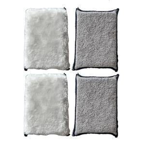 High Absorbency Pack of 4 Double Sided Velvet Towels Pads for Car Washing and Interior Scrubbing Effective Dirt Removal