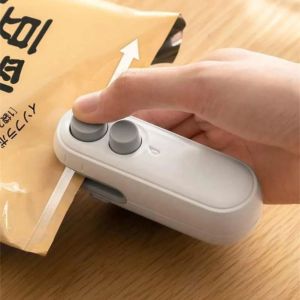 OKKFINE Portable Mini Sealer Heat Sealer Home Use 2 in 1 Snack Sealing Machine Plastic Bag Heat Sealer Rechargeable Sealer