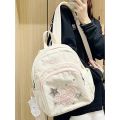 Ransel Corduroy Tas Ransel Mini Y2k Putih Korduroi Tas Sekolah Kecil Korea Lucu Tas Travelling Wanita Backpack. 
