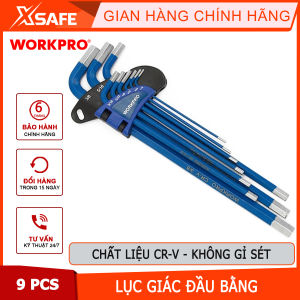 Bộ lục giác đầu biằng kiểu chữ L loại dài 9 cái hệ inch (1/165/643/321/85/323/161/45/163/8) thép hợp kim CR-V Workpro - WP222015
