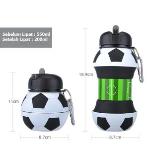 RK Botol Minum Anak Lipat Silikon Sedotan | Tumbler Minimalis Karakter Bola