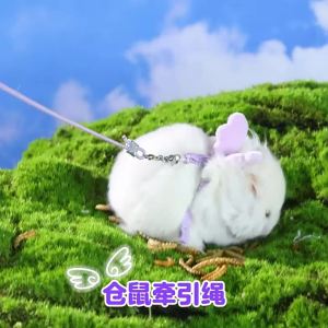 Pet Harness and Leash Vest Style Yue Xiaomeng Hamster Leash - Special Vest-style Anti-Escape Harness for Walking Golden Hamsters Interactive Toy adjustable pet harness walking leash set