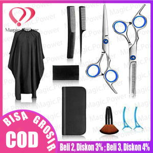 Memotong Rambut Profesional Scis-Sors Set 9 PCS Rambut Alat Pemotong Gunting Menipis Cukur Rambut Sisir klip Cape Scis-Sors Dompet dan Hair Scis-Sors Kit Tukang Cukur Set upgrade Rambut Profesional Set