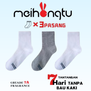 PROMO TERBATAS MEIHONGTU KAOS KAKI WANGI - ANTI BAKTERI - ANTI BAU - MODEL CASUAL POLOS - UNTUK PRIA WANITA ALL SIZE DENGAN MOTIF SPORTY - PAKET 5 PASANG
