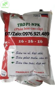 Phân Bón TROPI NPK 16-16-16 (1kg) Nhập Khẩu Nga – Siêu Ra Rễ Bật Chồi Trái To Cây Khỏe – Dùng Cho Mọi Loại Cây
