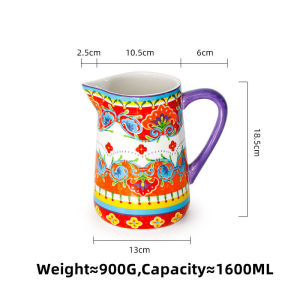 Omk Đỏ Thổ Nhĩ Kỳ loạt gốm 1600ml bình nước lạnh với nắp bình & bình