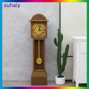 xuhaiy Dollhouse Mini Retro Đứng Đồng hồ mô hình thu nhỏ sàn Đồng hồ sàn gỗ đồng hồ ông nội Đồng hồ búp bê mô hình nội thất