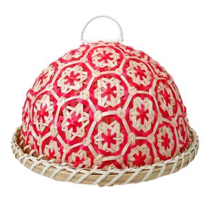 HENLI Round Plate Dining Table Cover Rattan Woven Bohemia Food Vegetable Umbrella Insect-Proof Fly-Proof Bread Basket Tray Kitchen