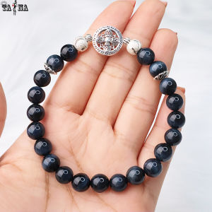 [XẢ KHO GIẢM SÂU] Vòng tay thạch anh mắt chim ưng 8mm mix charm bạc 925 cao cấp