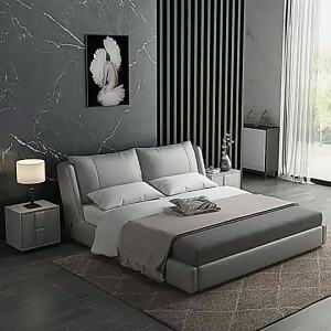 Leather Bed Frame with Storage Modern Simple Minimalist Double Bed King / Queen Bed Nordic Leather Bed Bedroom