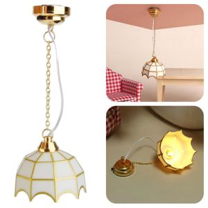 YUDESHUI 1:12 Đèn thủy tinh màu nhà búp bê Mini Tự làm Đèn chùm trần nhà 10 Kiểu Dáng Đồ nội thất đồ trang trí đồ chơi Phụ Kiện Nhà Búp Bê