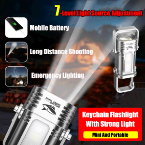 Multifunctional Keychain Light Outdoor Mini Pocket Lighting Hook Design Portable Floodlight Flashlight