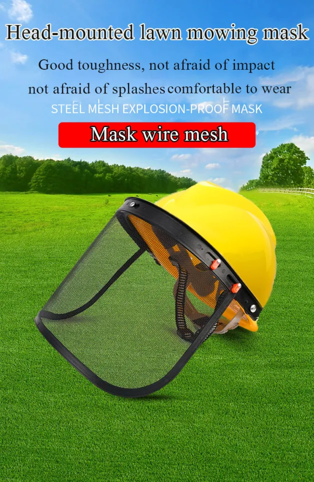 hard hat safety helmet mask full face Cut grass Protective screen