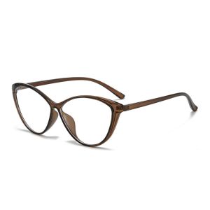 COSE Large Frame Anti Blue-ray Nearsighted Glasses Spectacle Lens Power 0 To -400 Cat Eye Frame Computer Eyeglasses Vintage Vision Care Finished Myopia Glasses Women/Men