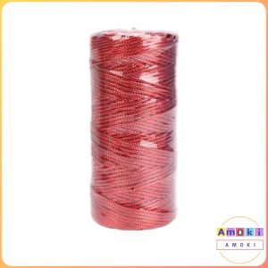Amoki【Ready in Stock】 100M/Roll Gift Box Decor Tag Line Tying Rope Packaging Thread Metallic Cord Christmas Strap Ribbon