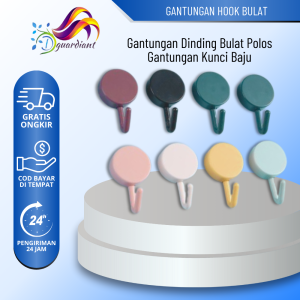 Gantungan Bulat Dinding / Gantungan Cantolan Serbaguna Kunci Baju Tas HP