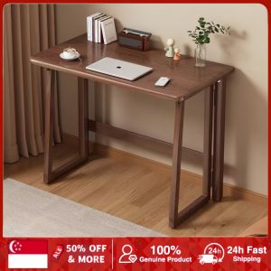 80CM Study Table Folding Study Table Solid Wood Folding Desk Student Home Bedroom Simple Small Apartment Writing Assembled Study