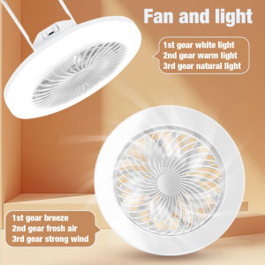 2 IN 1 Camping Fan with Light Rechargeable Tent Lamp with Hook Portable Outdoor Cooling Fan Emergenc