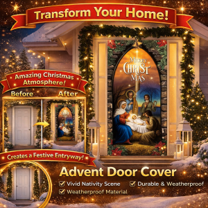 [Gods love you]Christmas Hanging Fabric Good Luck Door Photo Background