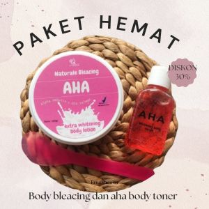 AHA Body Serum Bleaching 100 ml dan Serum Badan AHA Body Serum 30ml/Paket Hemat Bleaching AHA dan Body Toner/BPOM/Viral