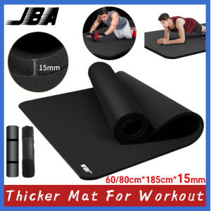JBA Yoga Mat Good Quality 15mm Thick Wide Set With Strap Carrier Bag NBR Durable Soft Waterproof Workout Mat Yoga Mat For Men Anti Tear Yoga Matt 瑜伽垫 Yogamat Matras Olahraga