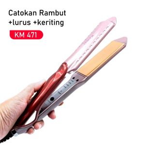 Catokan Rambut Lurus Tahan Lama Smoothing 2 In 1 KEMEI KM 471 Professional Hair Straightener and Curly
